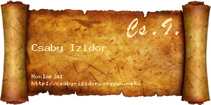 Csaby Izidor névjegykártya
